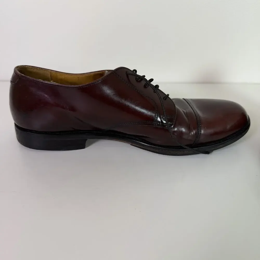 Vintage Cole Haan Burgundy Leather Cap Toe Derby Mens 11D Classic Dress Shoe USA